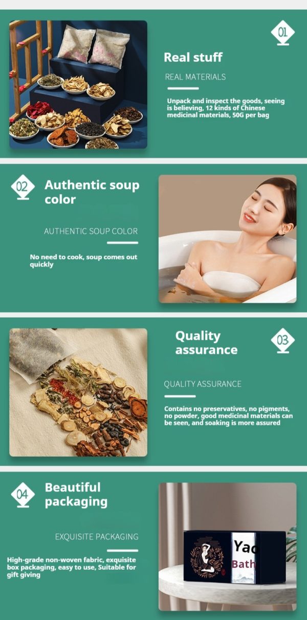 Traditional Chinese Herbal bath tea TCM bath medicine bag herbal bath and head therapy sachet ancient prescription bath soup self-care spa package for women - Image 5