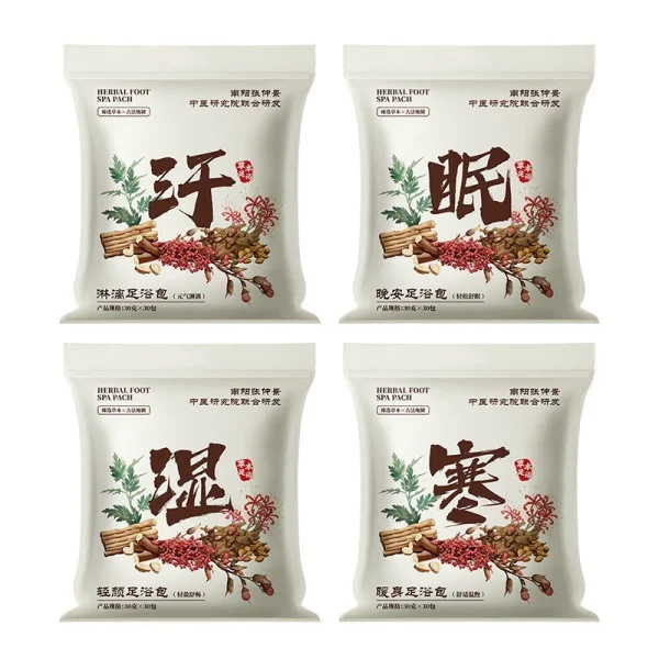 30 bags of herbal foot bath, foot soak pach, foot spa sachet, detox foot soak to remove toxins, traditional Chinese medicine foot bath